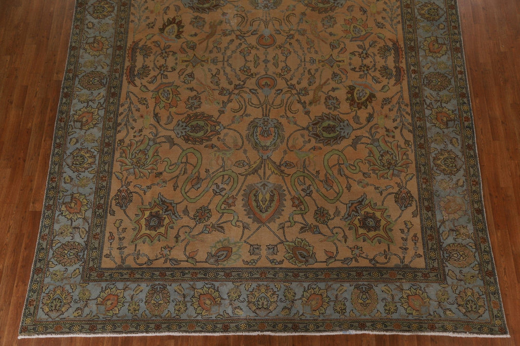 Distressed Over-Dyed Tabriz Persian Area Rug 10x13