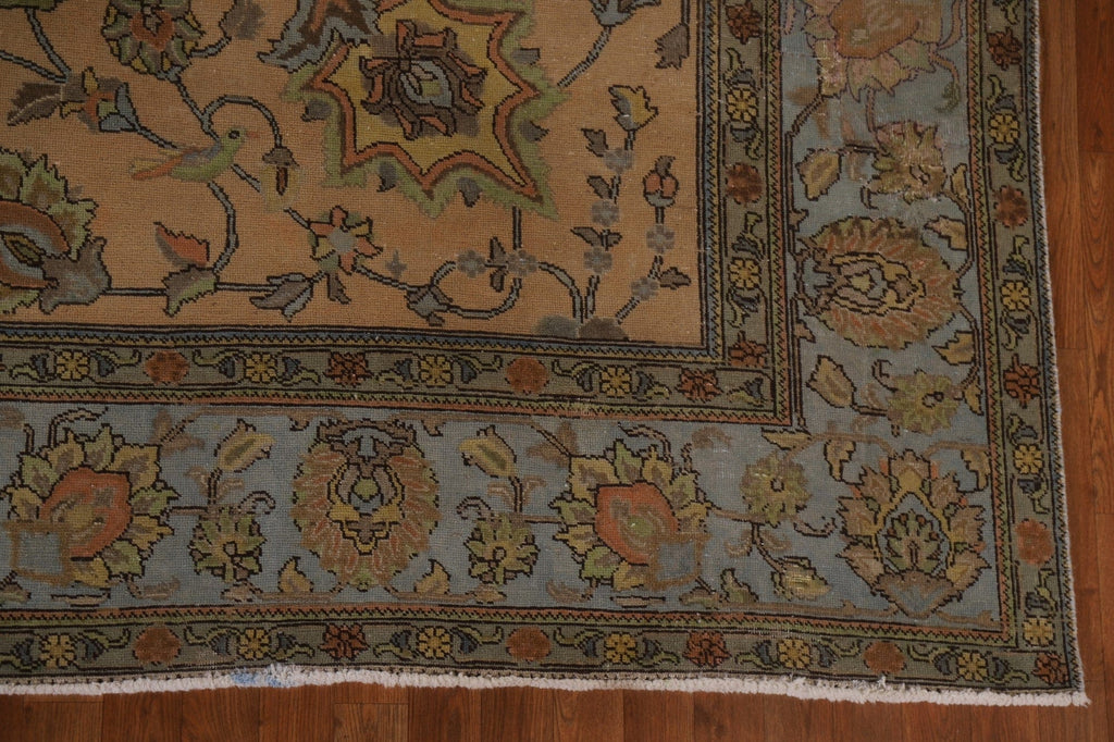 Distressed Over-Dyed Tabriz Persian Area Rug 10x13