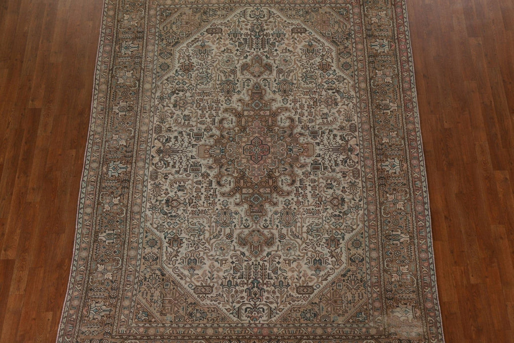 Distressed Tabriz Persian Area Rug 7x10