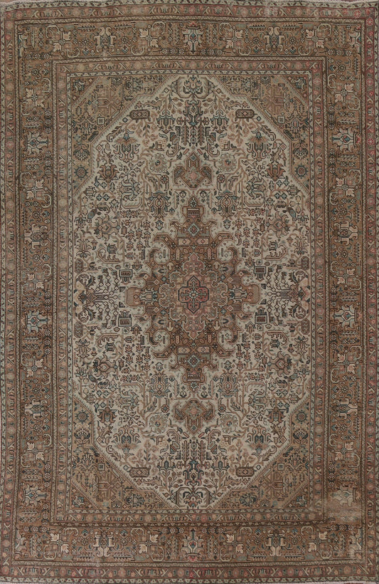 Distressed Tabriz Persian Area Rug 7x10