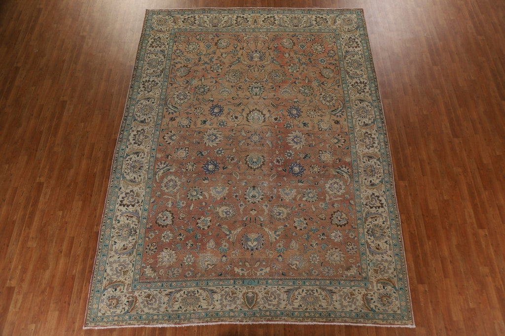 All-Over Floral Tabriz Persian Area Rug 9x12