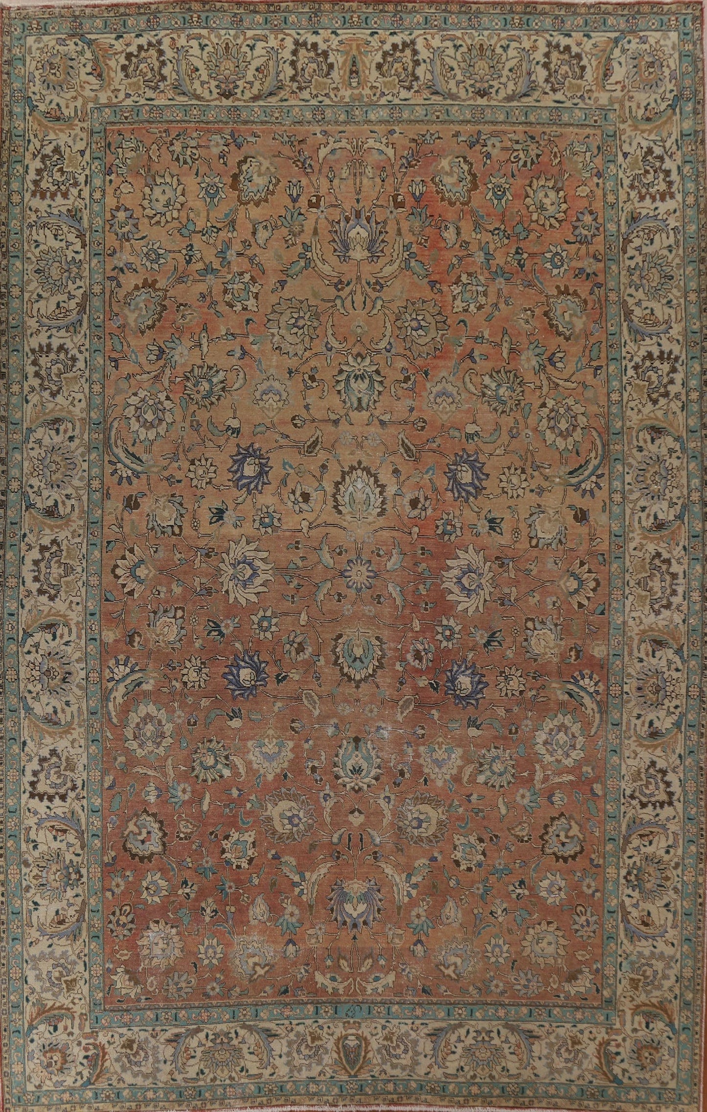 All-Over Floral Tabriz Persian Area Rug 9x12