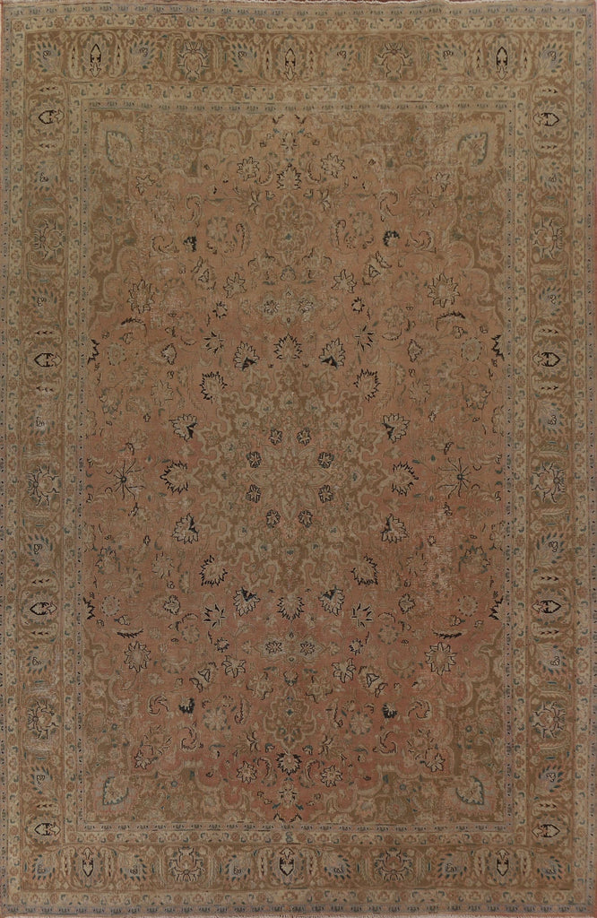 Distressed Mashad Persian Area Rug 10x13