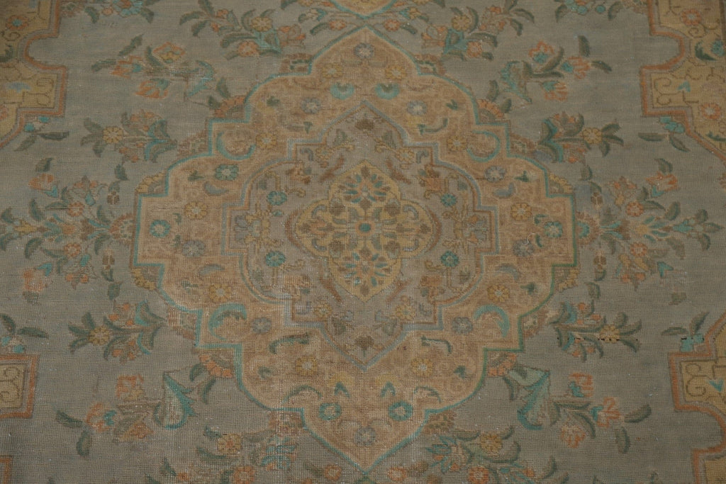 Distressed Over-Dyed Tabriz Persian Area Rug 8x11