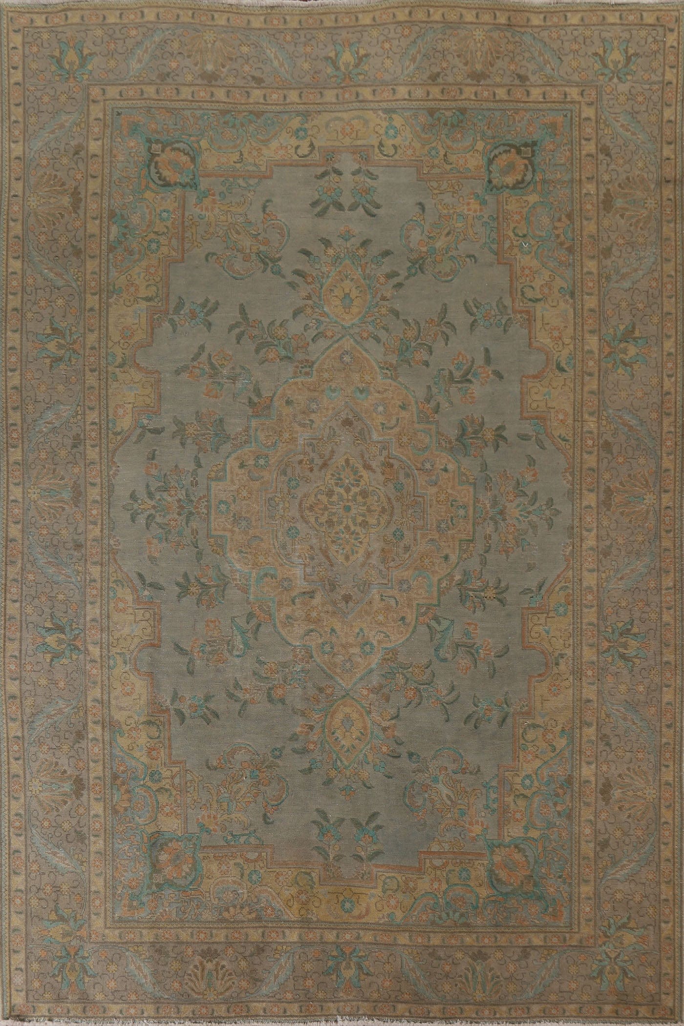 Distressed Over-Dyed Tabriz Persian Area Rug 8x11