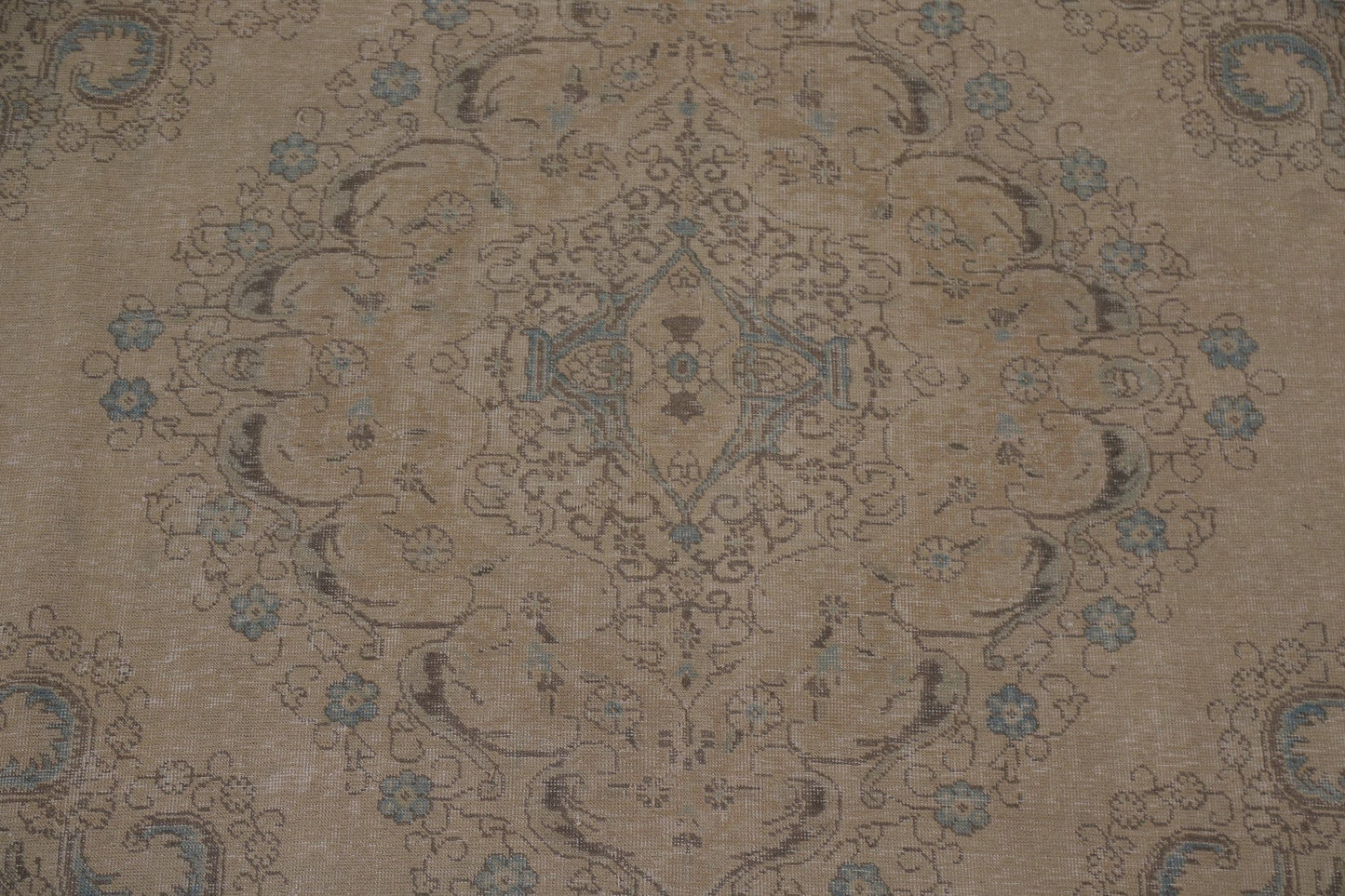 Distressed Wool Tabriz Persian Area Rug 9x12