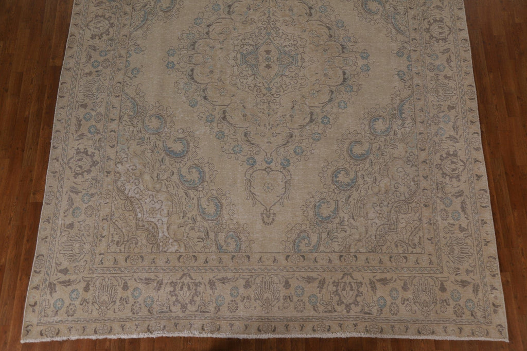 Distressed Wool Tabriz Persian Area Rug 9x12