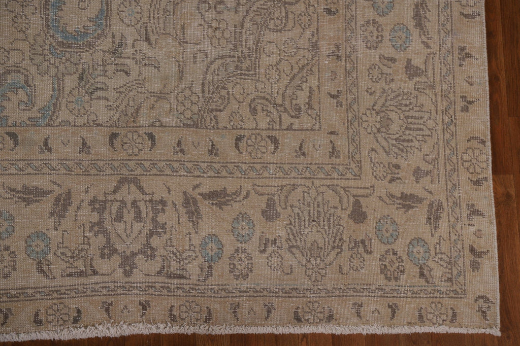 Distressed Wool Tabriz Persian Area Rug 9x12