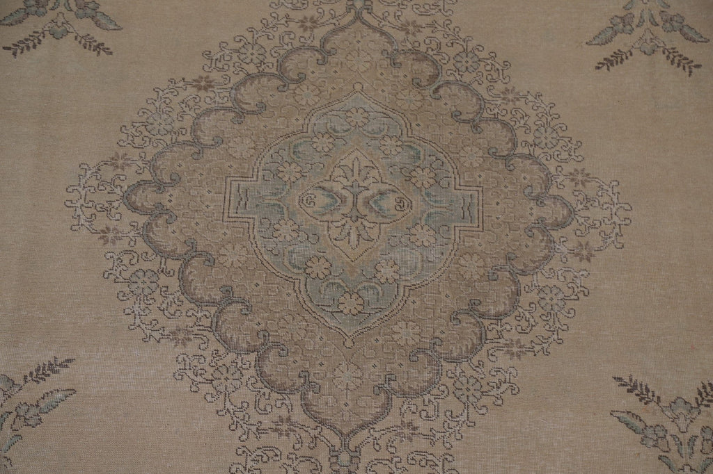 Distressed Muted Tabriz Persian Area Rug 10x13