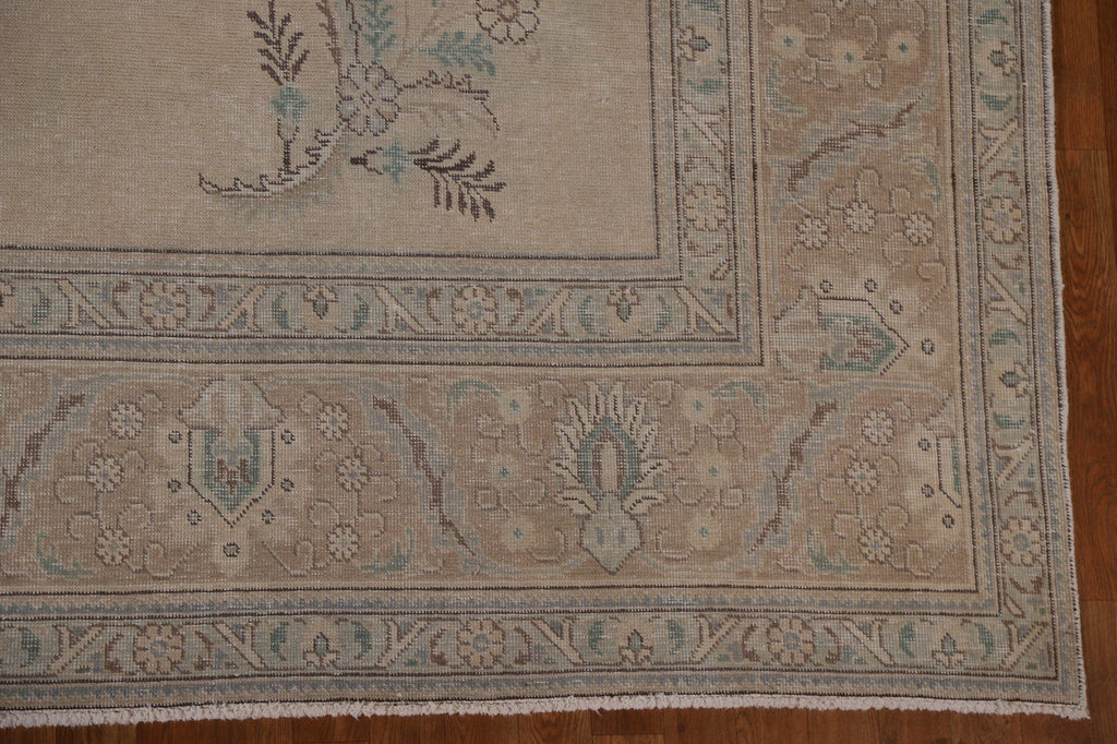 Distressed Muted Tabriz Persian Area Rug 10x13