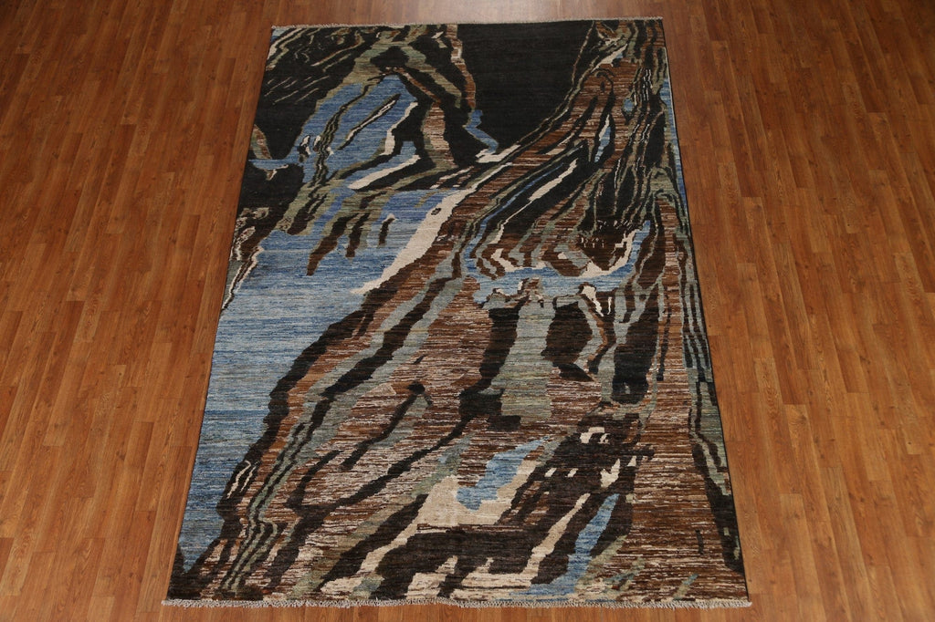 Handmade Abstract Oriental Area Rug 7x9