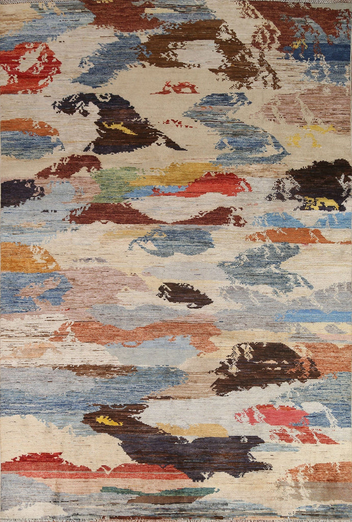 Contemporary Abstract Oriental Area Rug 7x8