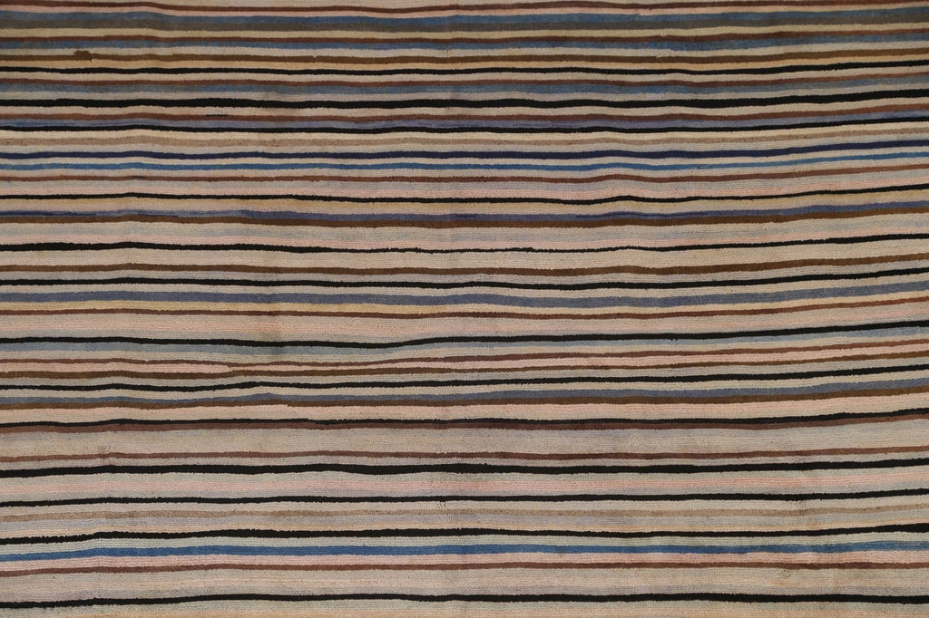 All-Over Striped Gabbeh Kashkoli Wool Area Rug 6x9