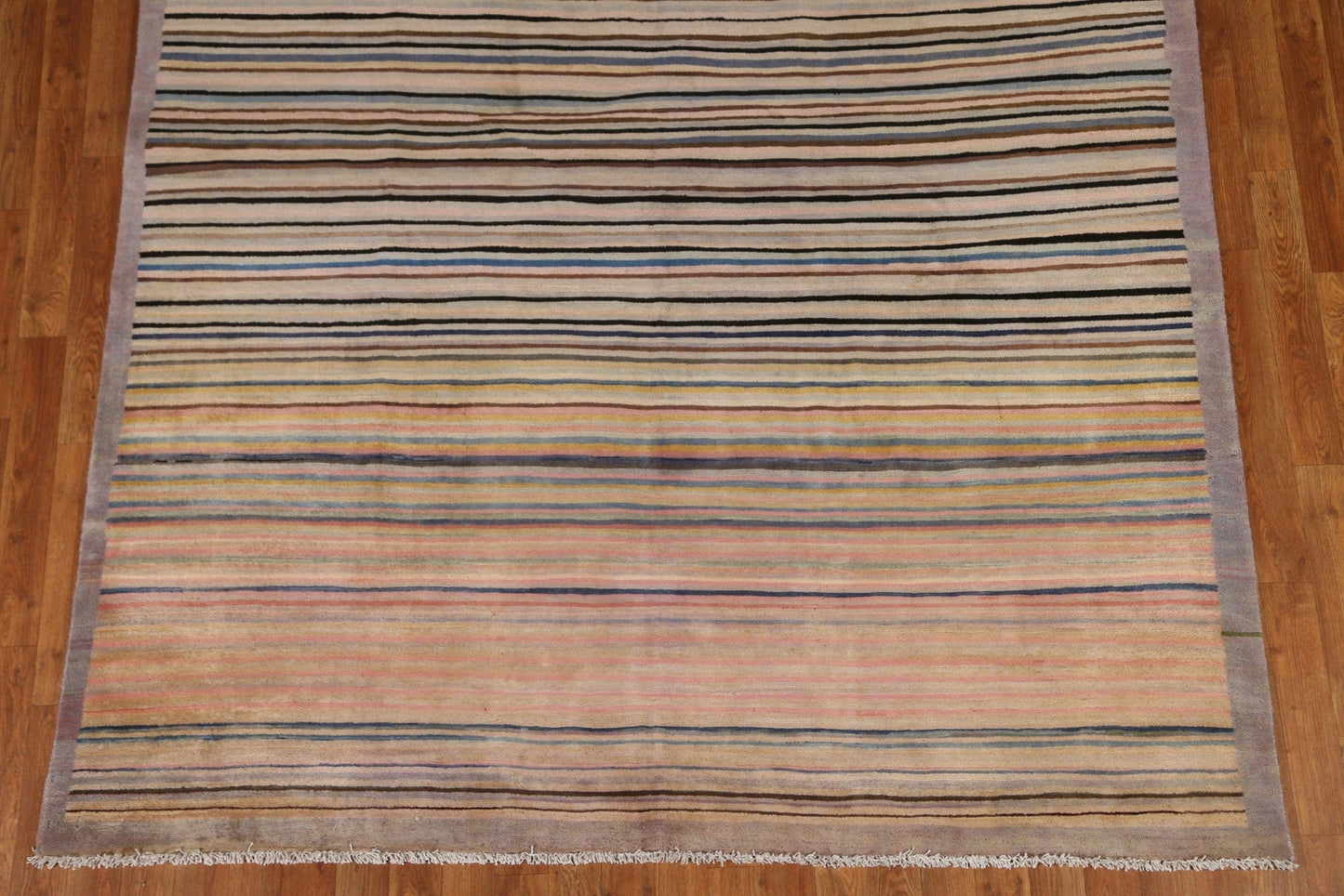 All-Over Striped Gabbeh Kashkoli Wool Area Rug 6x9