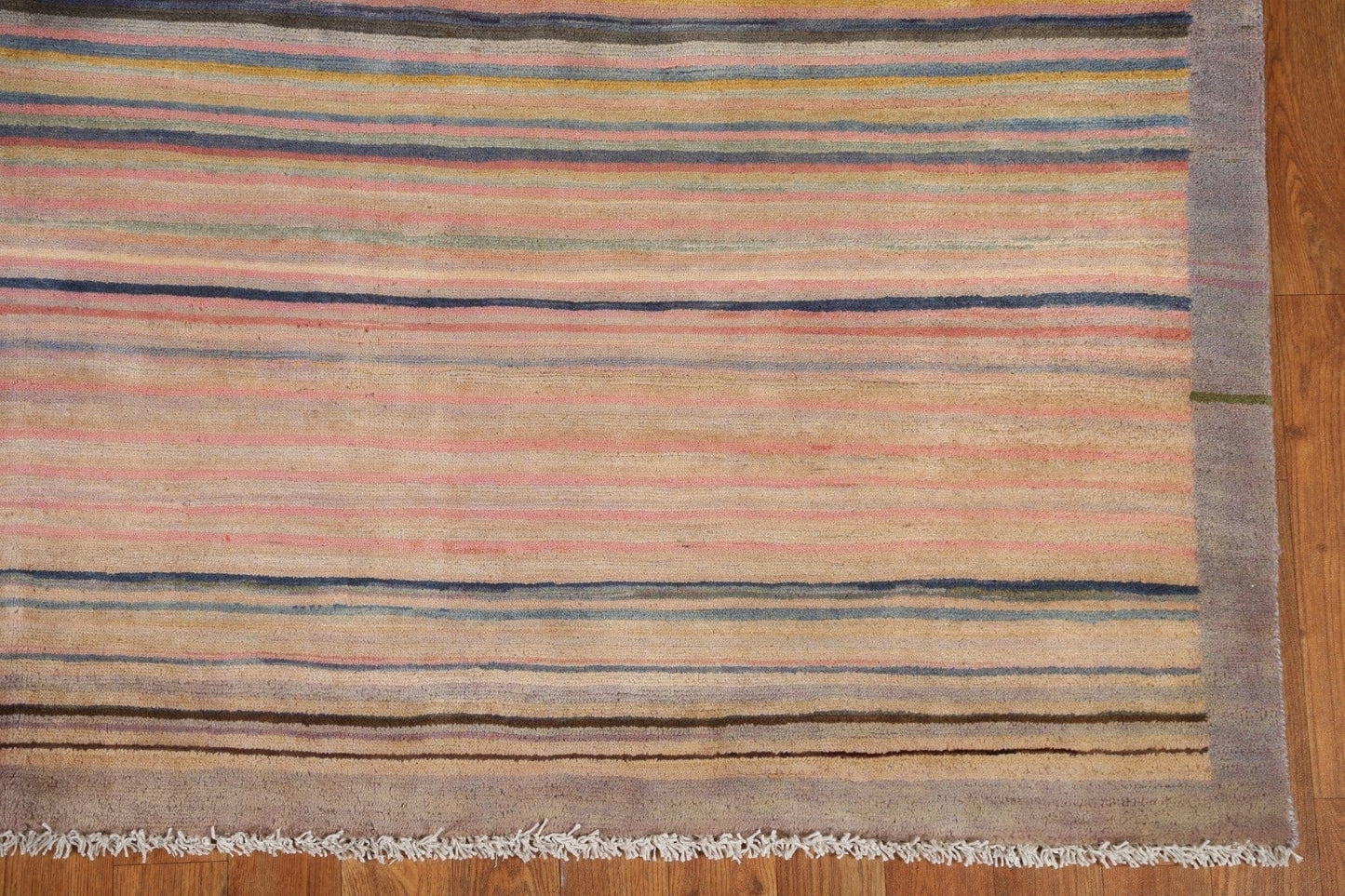 All-Over Striped Gabbeh Kashkoli Wool Area Rug 6x9