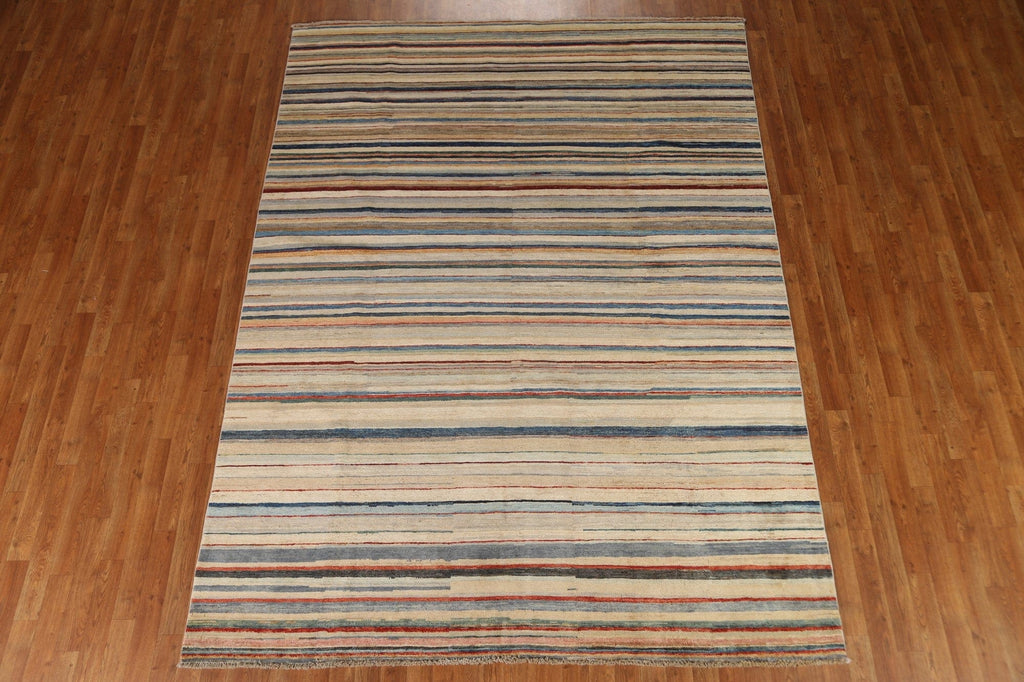 Striped Gabbeh Kashkoli Oriental Area Rug 7x10