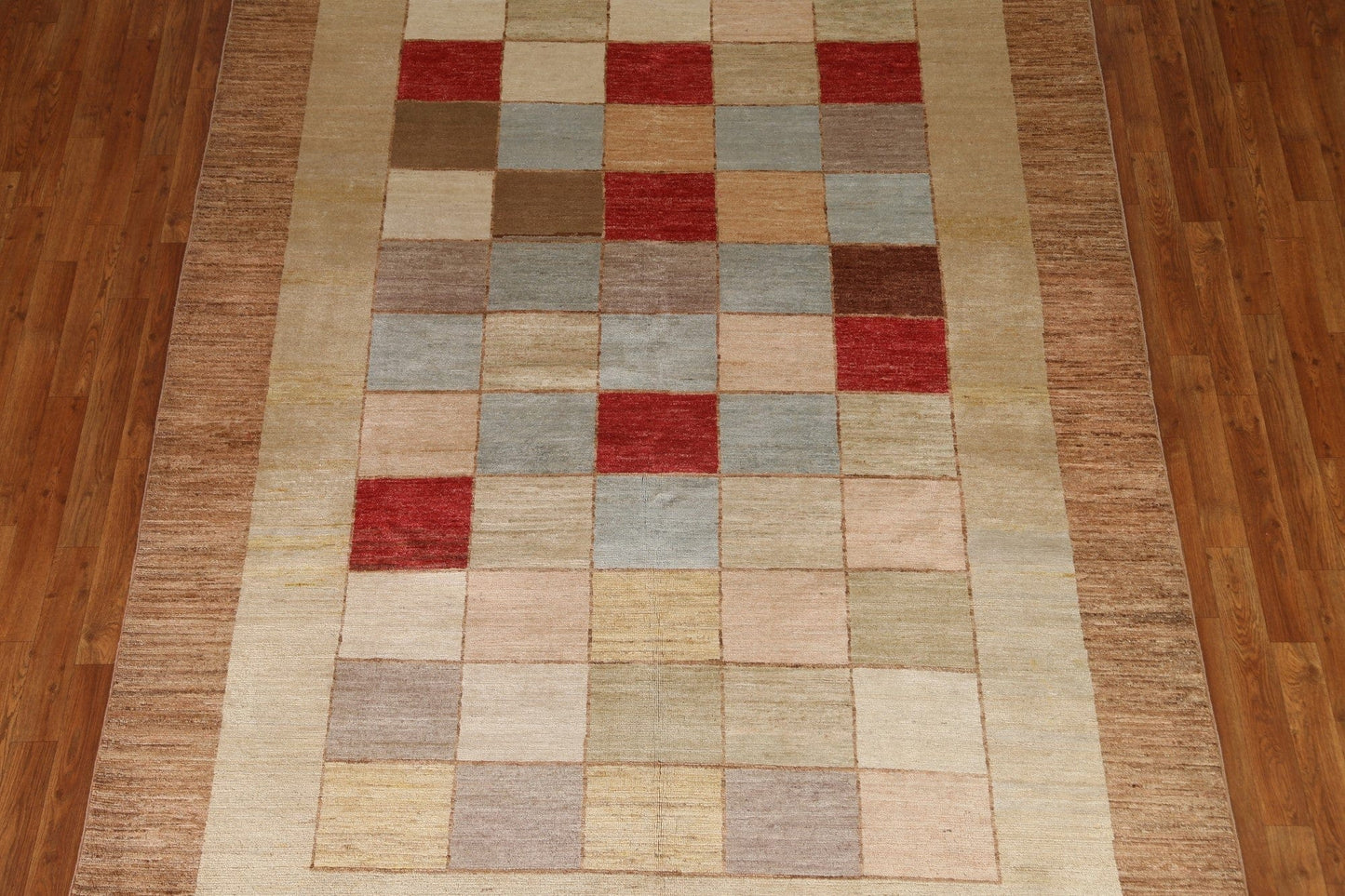 Checkered Gabbeh Kashkoli Wool Area Rug 5x7