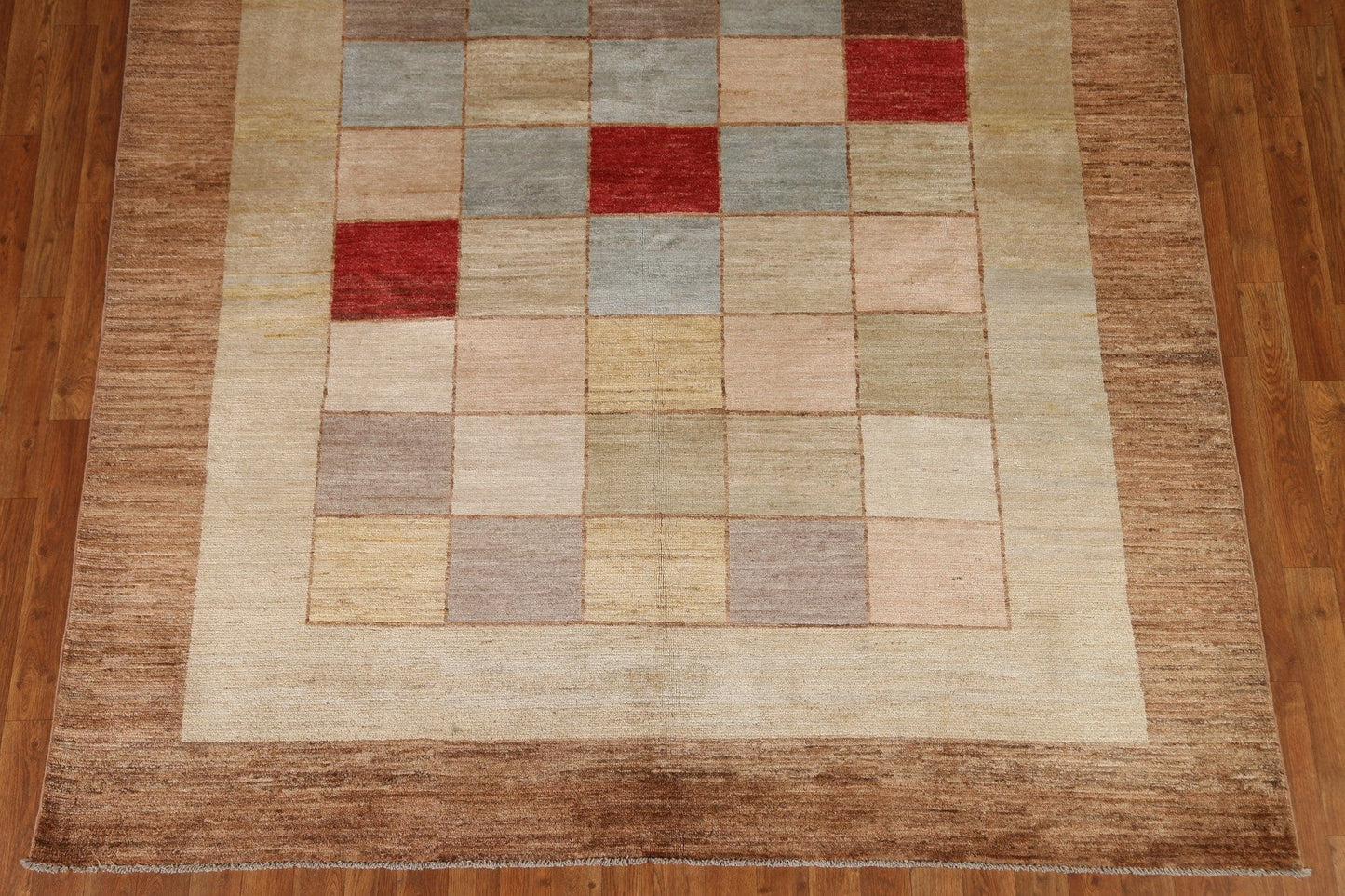 Checkered Gabbeh Kashkoli Wool Area Rug 5x7