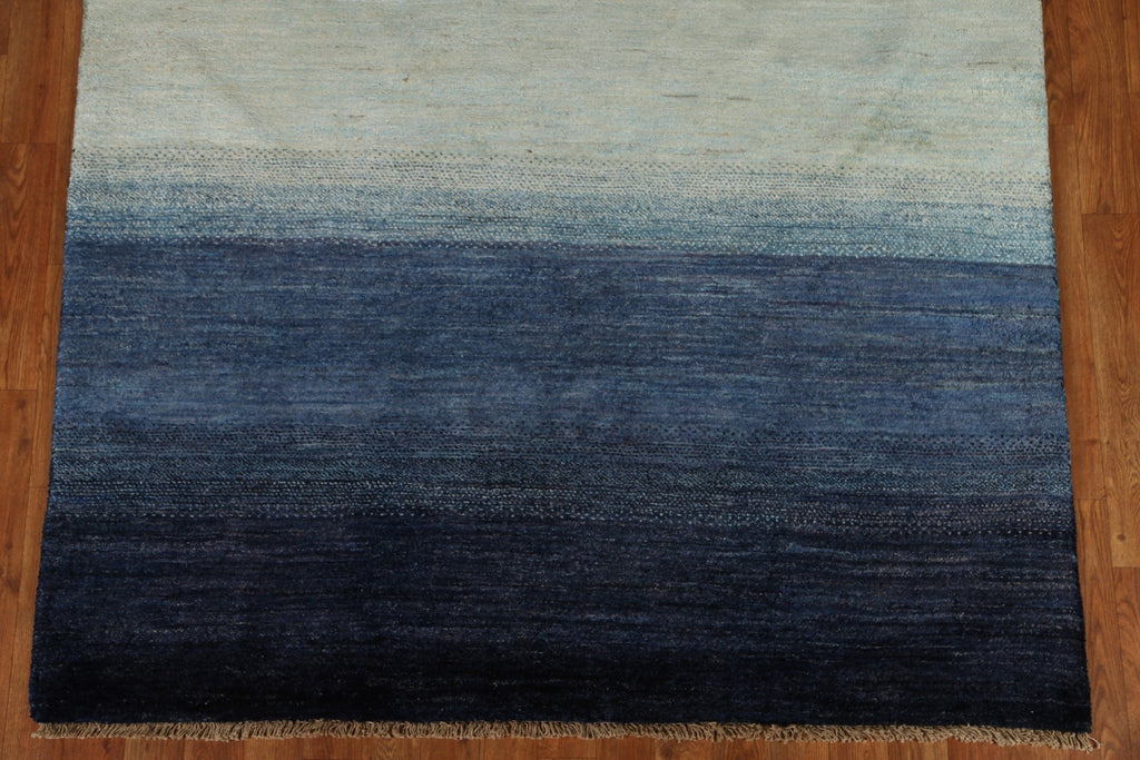 Striped Blue Gabbeh Oriental Area Rug 5x7