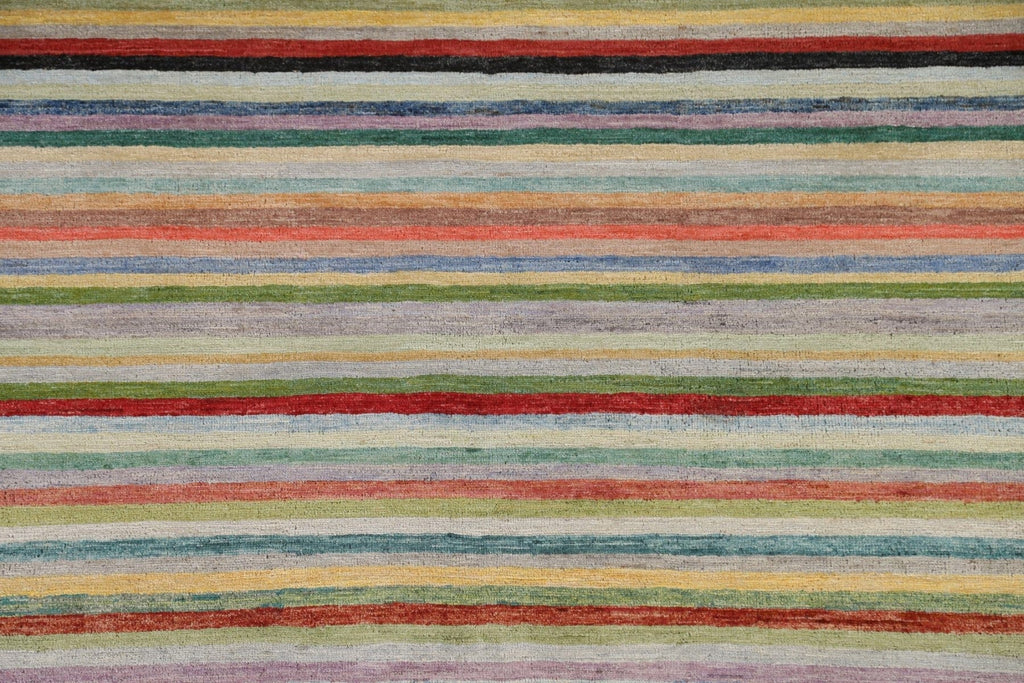 Striped Gabbeh Kashkoli Modern Area Rug 4x7