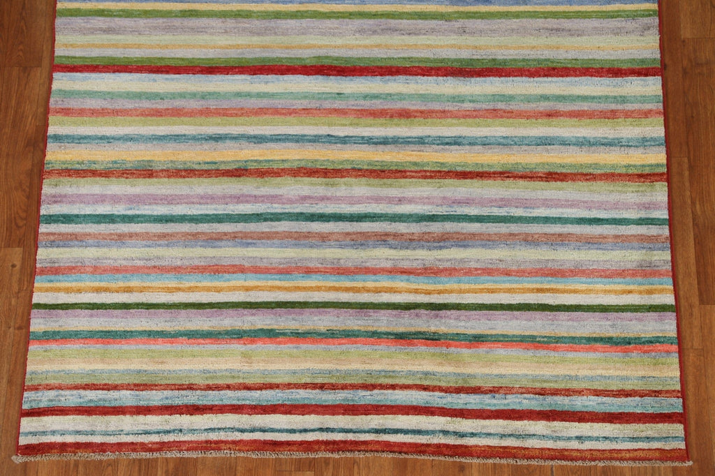 Striped Gabbeh Kashkoli Modern Area Rug 4x7