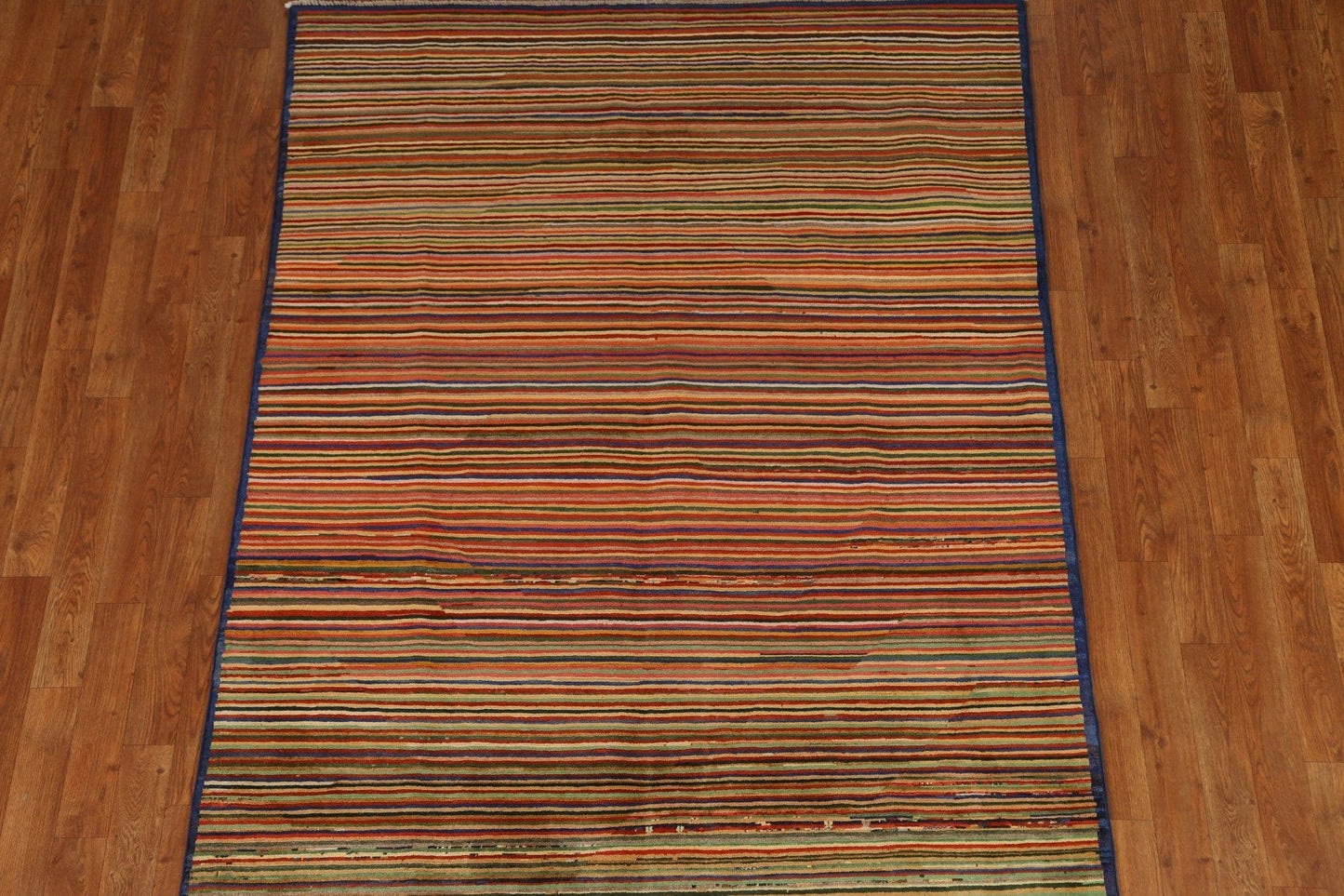 Striped Gabbeh Kashkoli Modern Area Rug 5x7