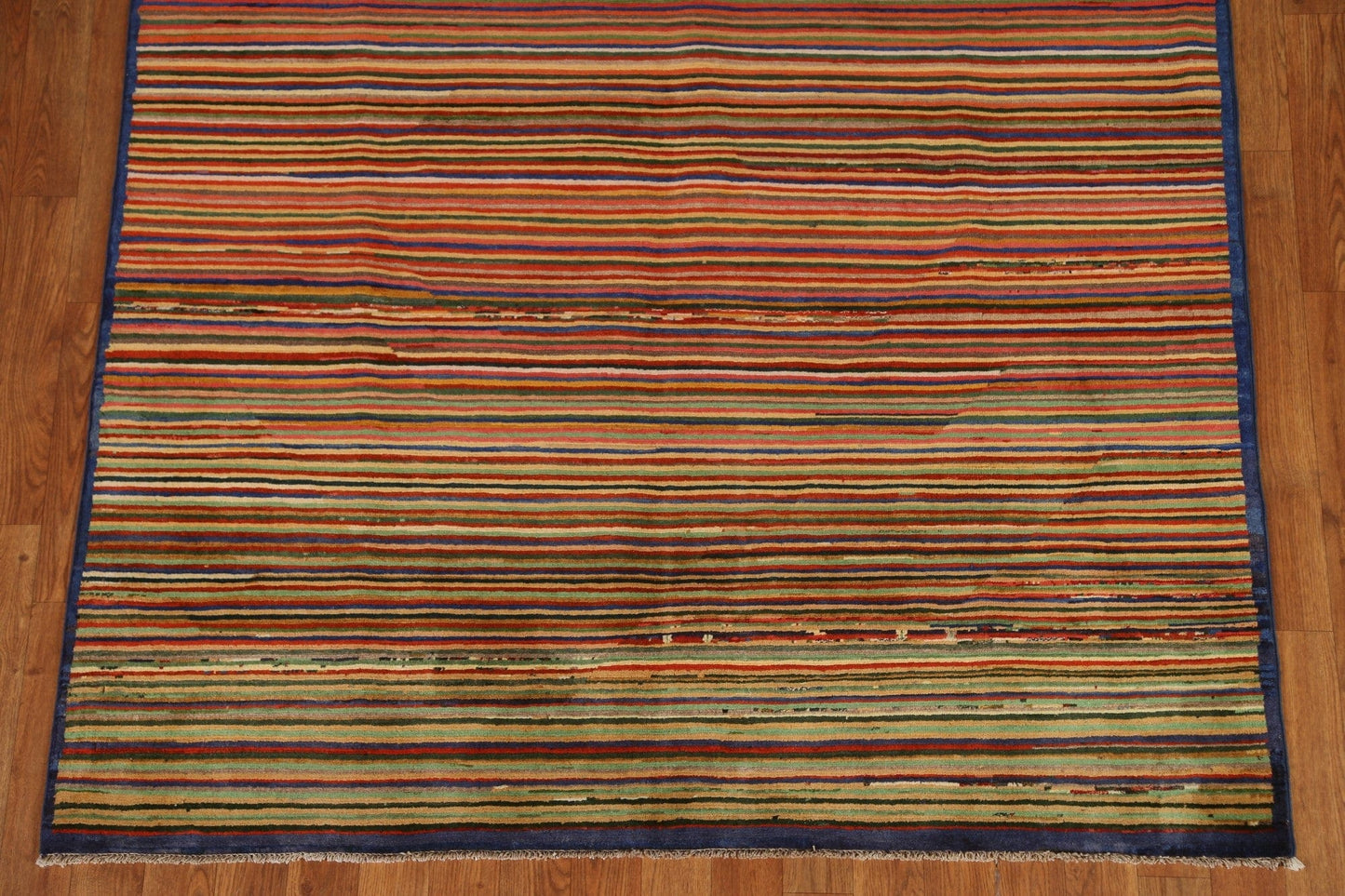 Striped Gabbeh Kashkoli Modern Area Rug 5x7