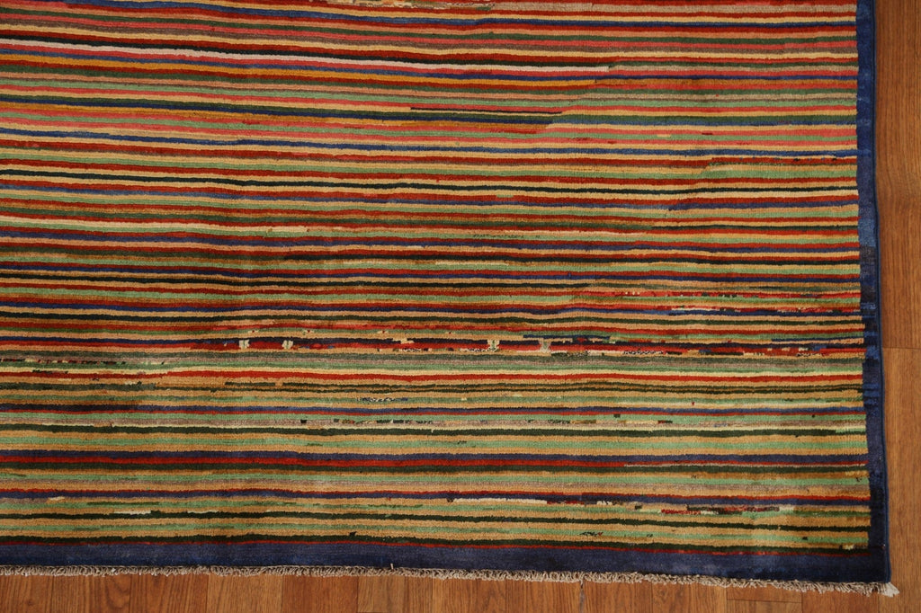 Striped Gabbeh Kashkoli Modern Area Rug 5x7