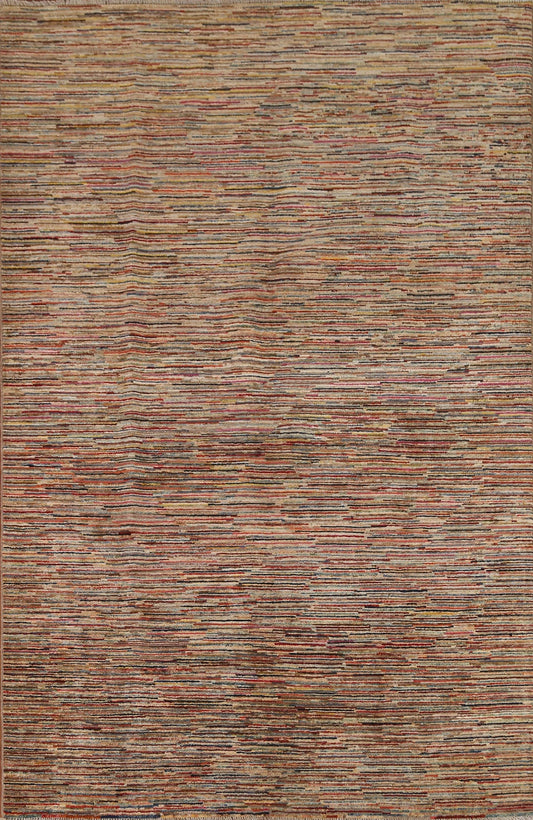 Striped Gabbeh Kashkoli Contemporary Area Rug 6x8