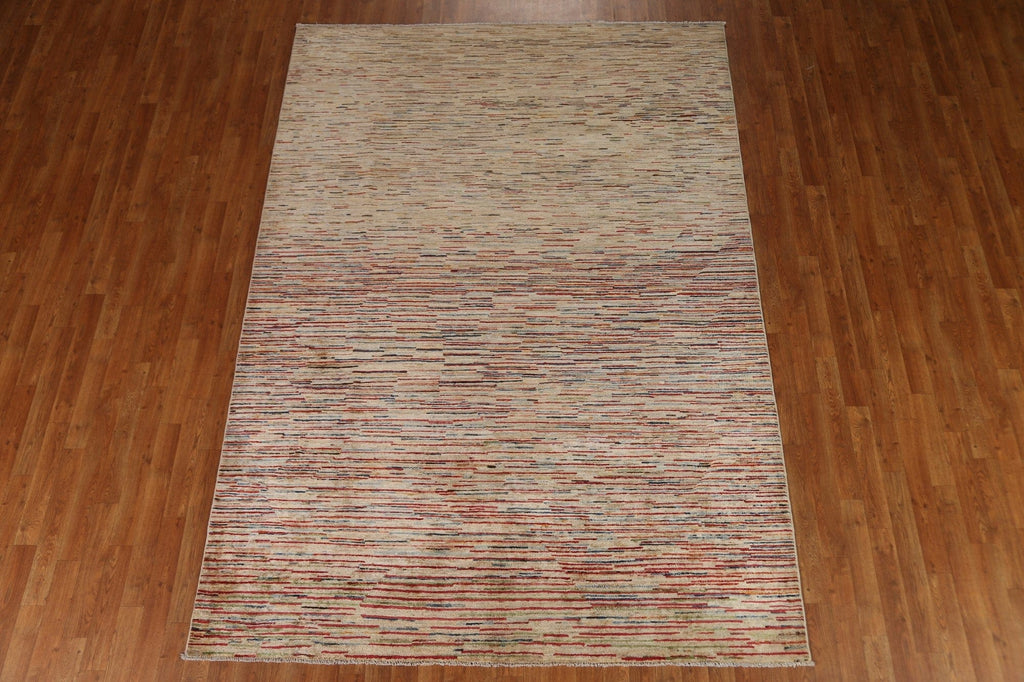 Striped Gabbeh Kashkoli Modern Area Rug 7x9