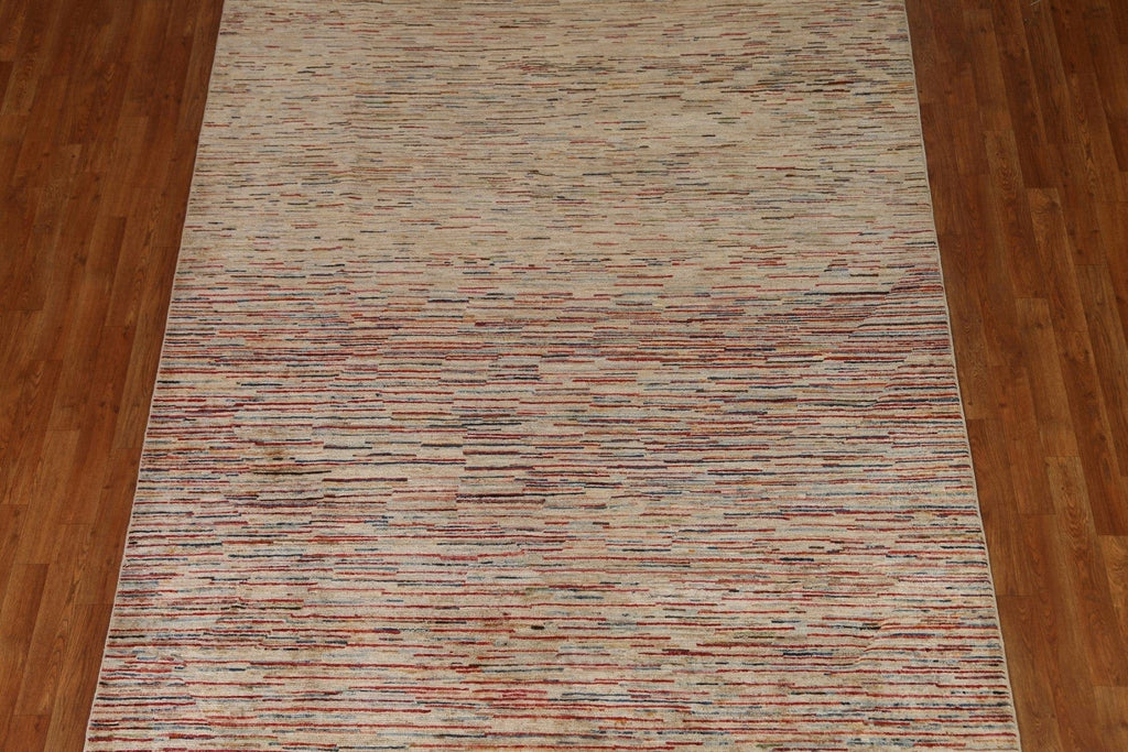 Striped Gabbeh Kashkoli Modern Area Rug 7x9