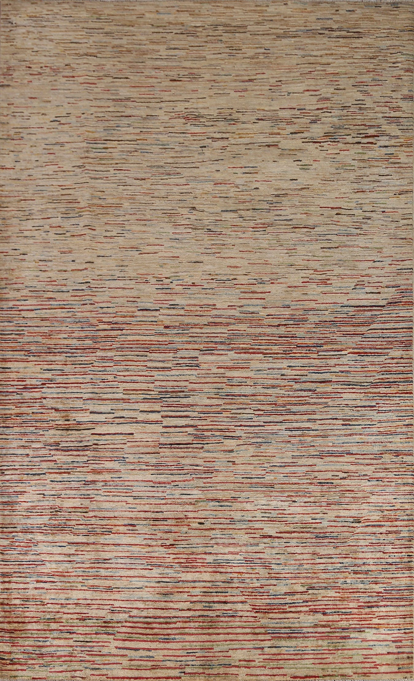 Striped Gabbeh Kashkoli Modern Area Rug 7x9