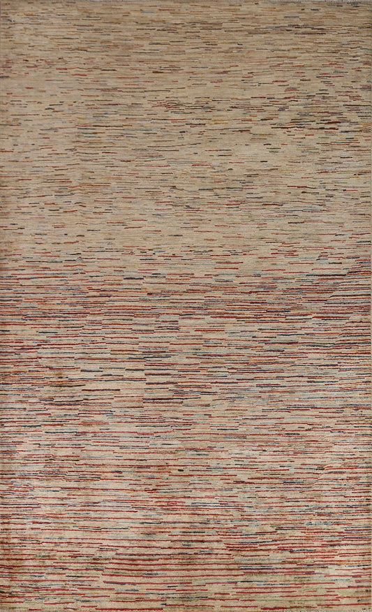 Striped Gabbeh Kashkoli Modern Area Rug 7x9