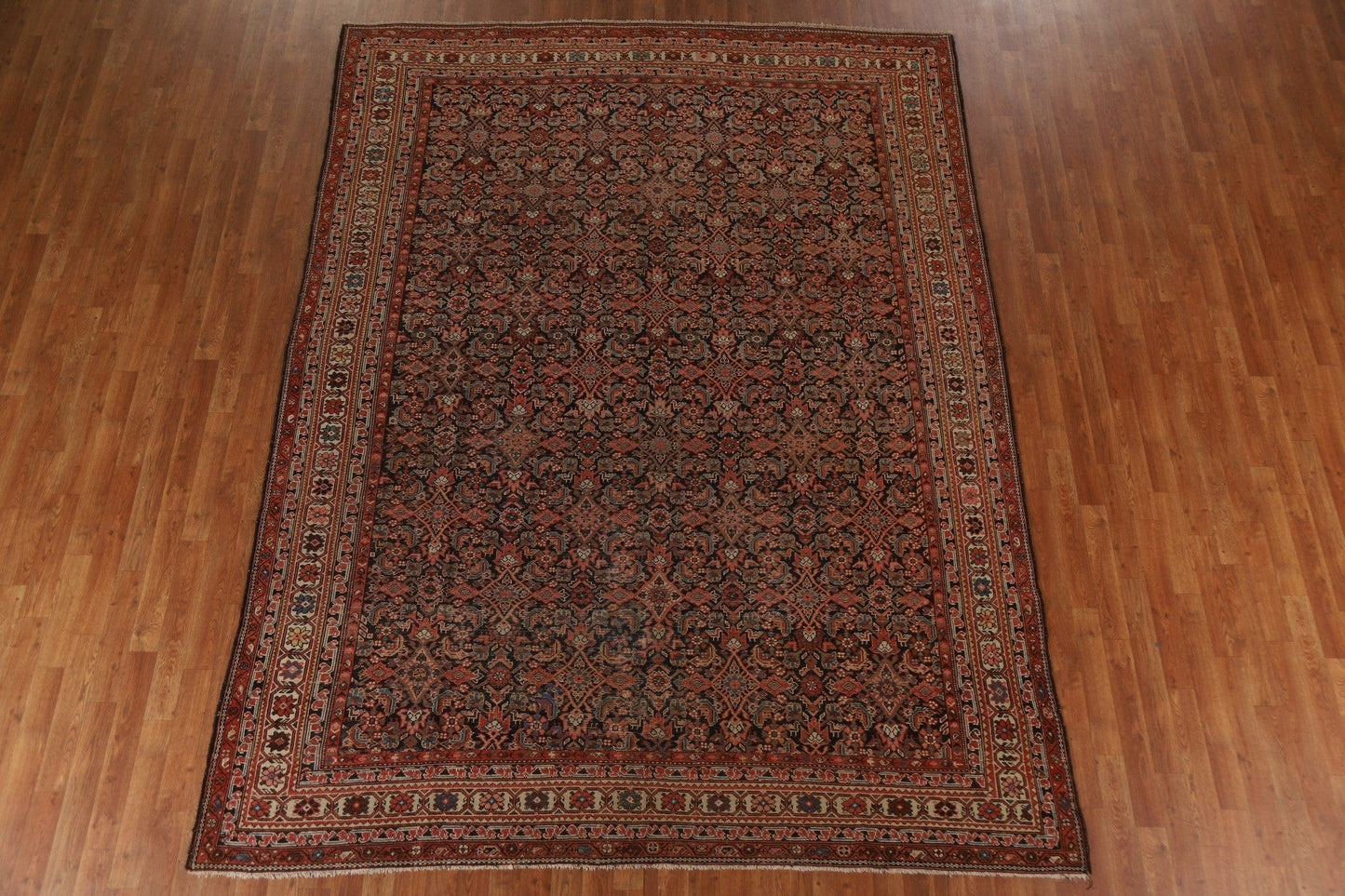 Pre-1900 Antique Malayer Vegetable Dye Persian Rug 8x11