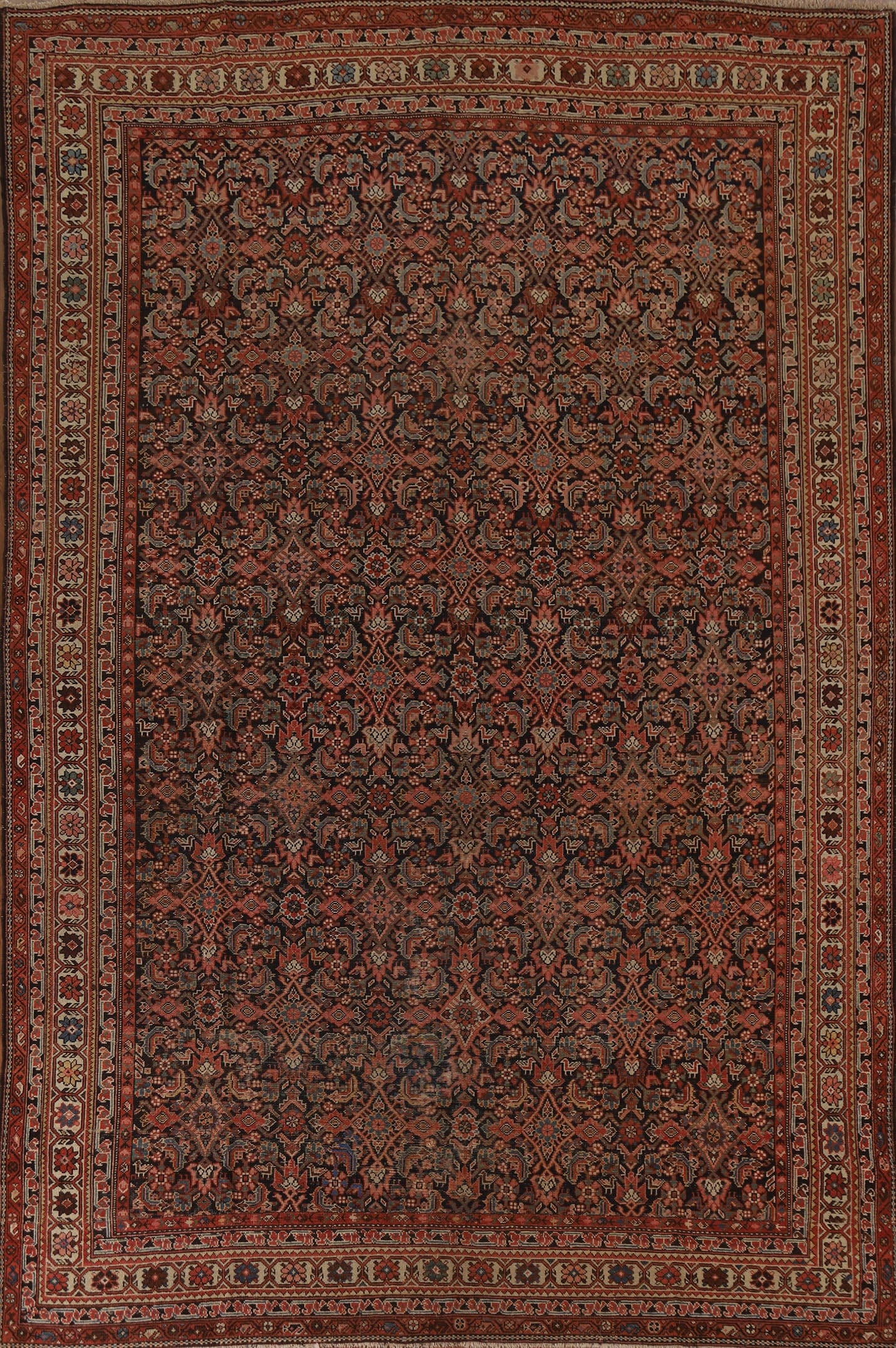 Pre-1900 Antique Malayer Vegetable Dye Persian Rug 8x11