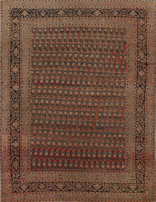 Pre-1900 Antique Tabriz Haj Jalili Vegetable Dye Persian Rug 4x6