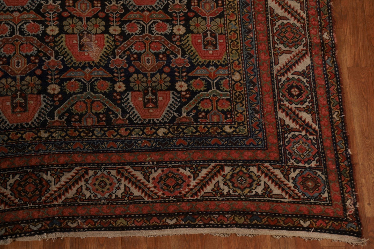 Pre-1900 Antique Malayer Vegetable Dye Persian Rug 7x20