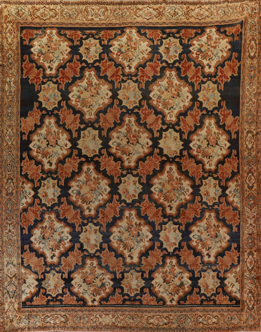 Pre-1900 Antique Bakhtiari Vegetable Dye Persian Rug 14x14