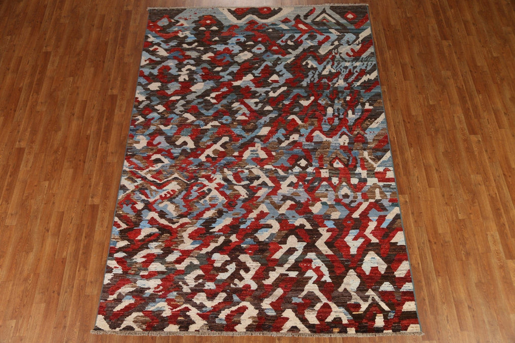 All-Over Gabbeh Abstract Area Rug 7x9