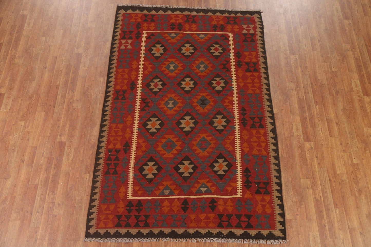 Reversible Wool Kilim Oriental Area Rug 5x8