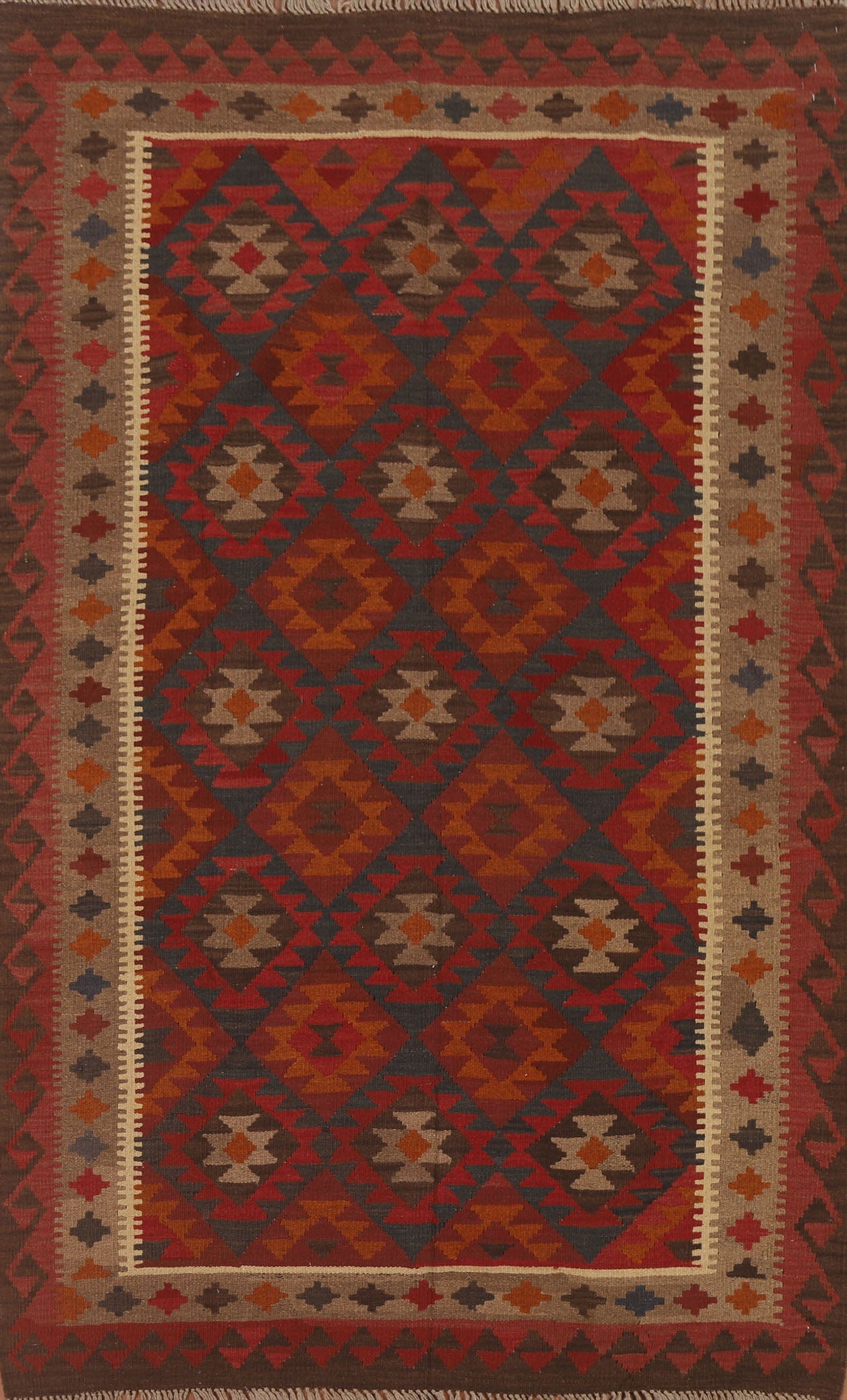 Kilim Reversible Wool Area Rug 5x8