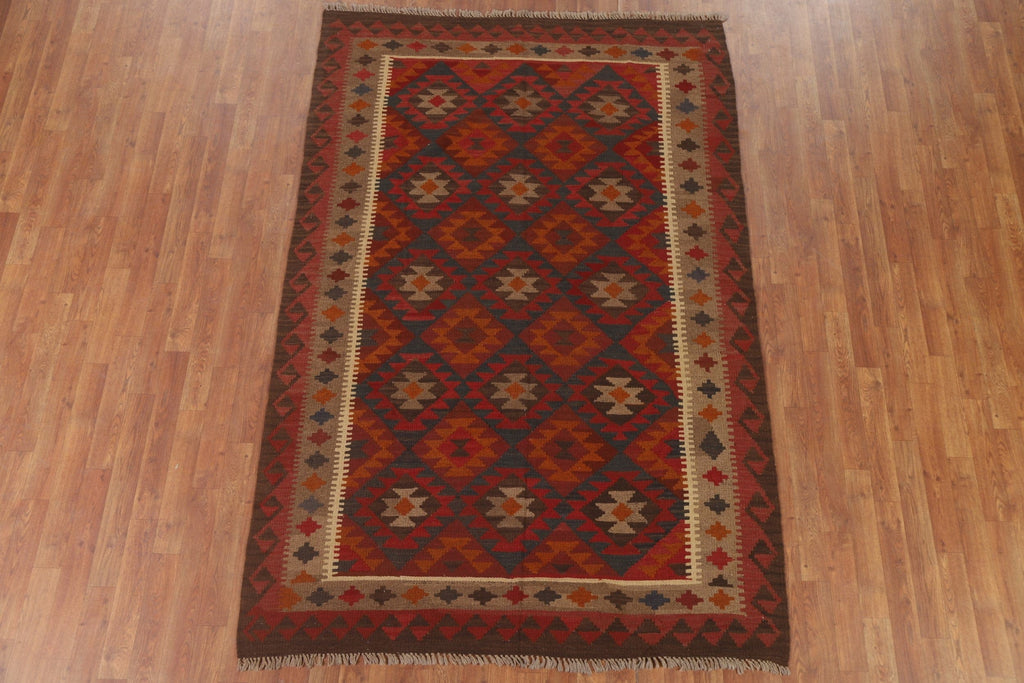 Kilim Reversible Wool Area Rug 5x8