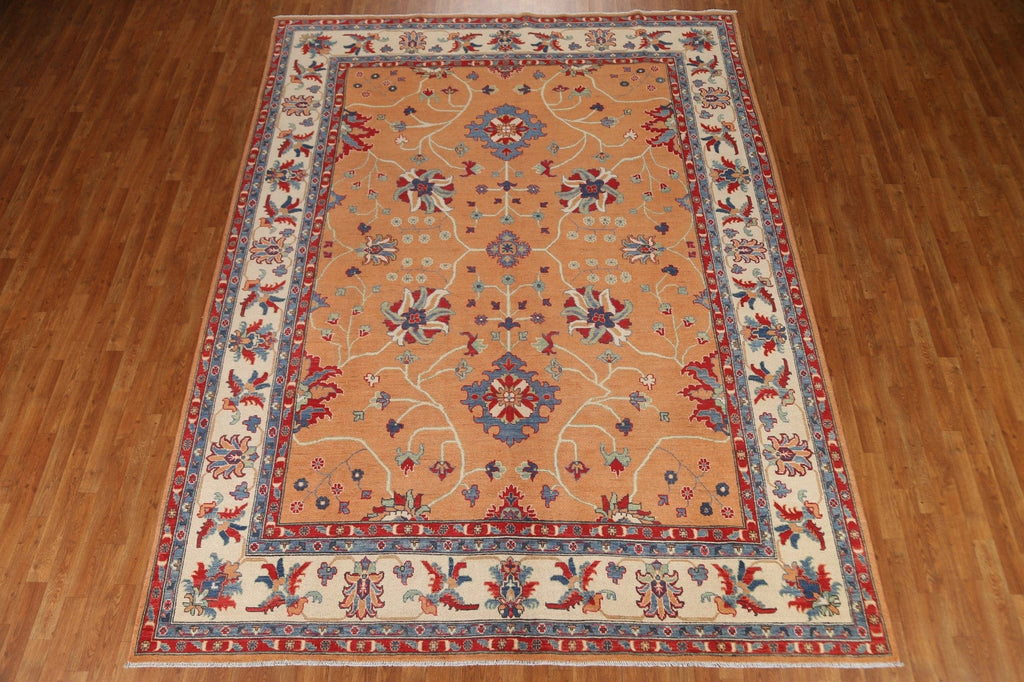 Hand-Knotted Wool Kazak Oriental Area Rug 9x12