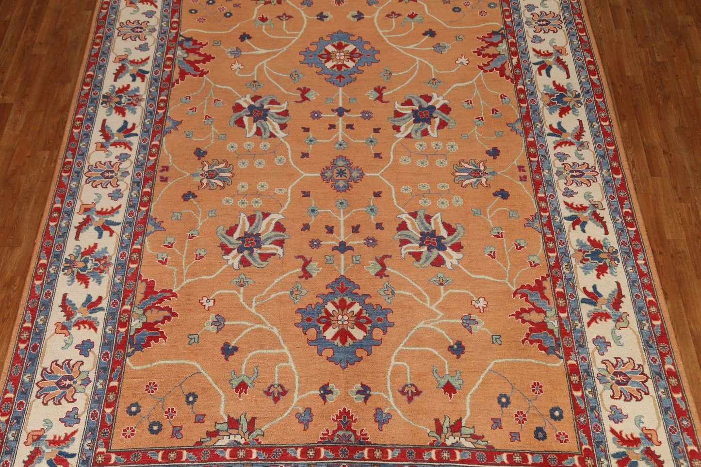 Hand-Knotted Wool Kazak Oriental Area Rug 9x12