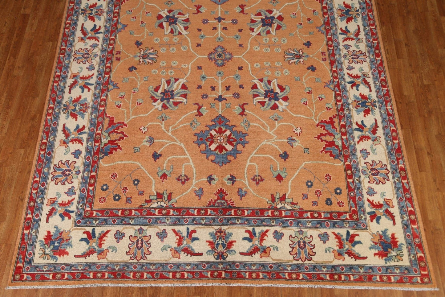 Hand-Knotted Wool Kazak Oriental Area Rug 9x12