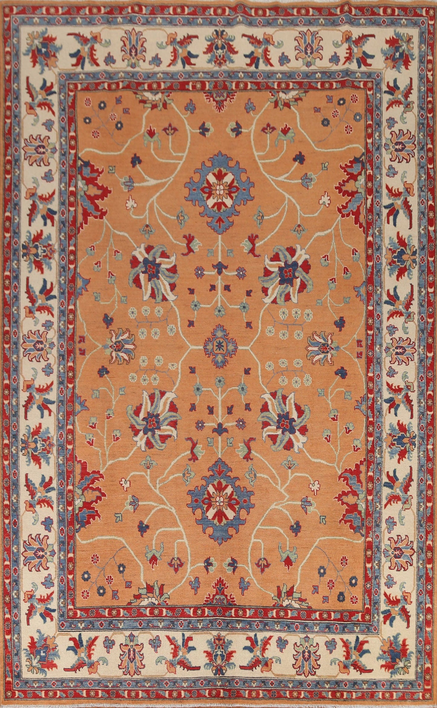 Hand-Knotted Wool Kazak Oriental Area Rug 9x12