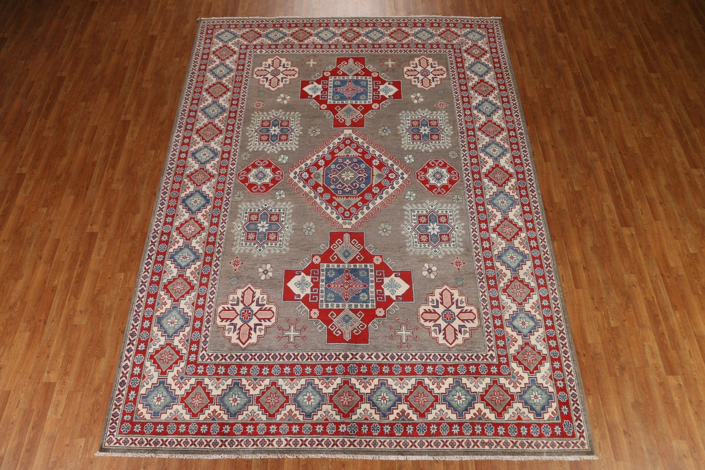 Geometric Kazak Oriental Area Rug 9x12