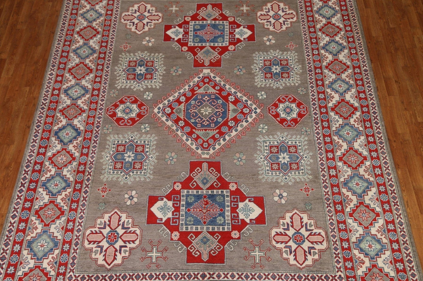 Geometric Kazak Oriental Area Rug 9x12