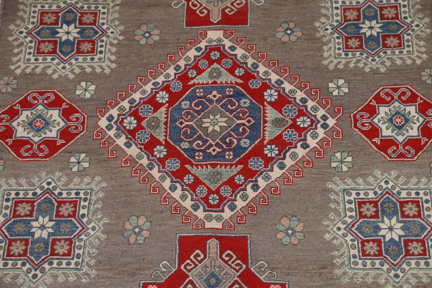 Geometric Kazak Oriental Area Rug 9x12