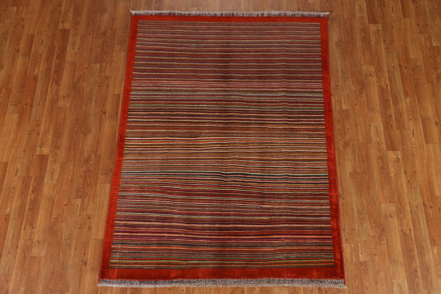 Striped Gabbeh Oriental Area Rug 5x6